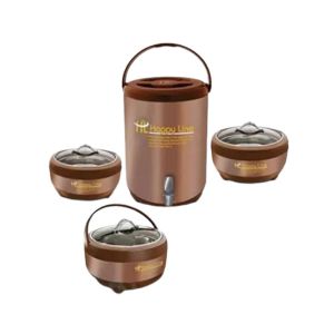 Easy Shop 3 Hotpot And 1 Cooler Set Of 4 Brown (1394)
