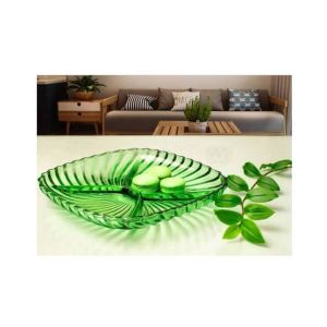 Easy Shop Fancy Four Section Salad Plate Green