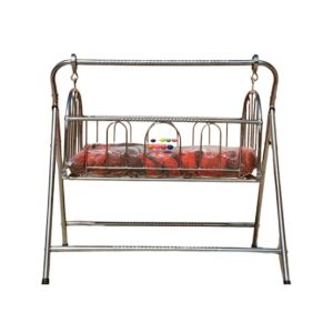 Easy Shop Folding Swing Cradle Bed with Soft Mattress For Born Baby