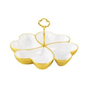 Easy Shop Heart Shape Four Section Serving Dish with Handle