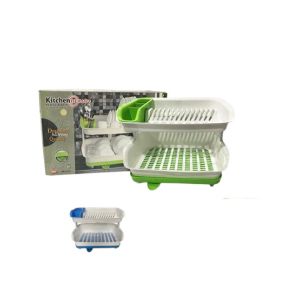 Easy Shop Kitchen Strongest 2 Floor Fiber Plate and Dish Rack-Blue