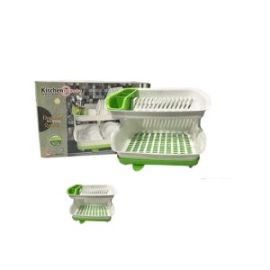 Easy Shop Kitchen Strongest 2 Floor Fiber Plate and Dish Rack-Green
