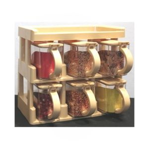 Easy Shop Masala Jar Set With Spoon & Stands – 6pcs