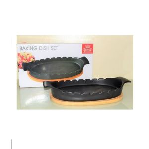 Easy Shop Serving Dish with Stand Black