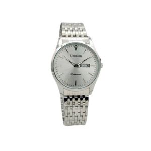 Easy Shop Stainless Steel Day and Date Chain Watch For Men - Silver