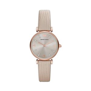 Emporio Armani Retro Leather Women's Watch Beige (AR1681)