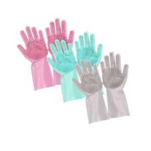 G Mart Magic Reusable Silicone Gloves Multicolor