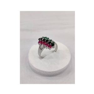 Gilgit Bazaar Multi Stone Silver Ring (14)