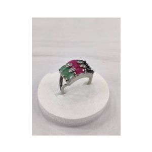 Gilgit Bazaar Multi Stone Silver Ring (17)