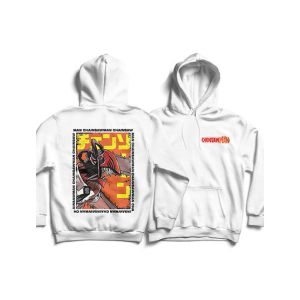 Genteez Chainsaw Digital Printed Pullover Hoodie For Men-White-Small
