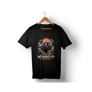 Genteez Ichigo Kurosaki Digital Printed T Shirt For Men-Black-Extra Large