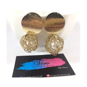 Vero by Sania Geometric Round Hollow Ball Earring (E-268)