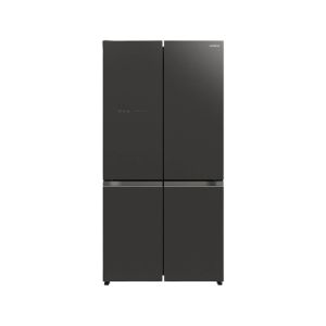 Hitachi 4 Door French Bottom Freezer Deluxe Refrigerator 20 Cu Ft (R-V655PUK0KPSV)-Glass Mauve Gray