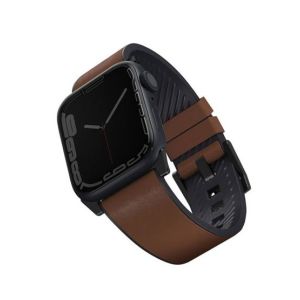 Uniq Straden Genuine Leather Strap For Apple Watch Series 1-8 Brown