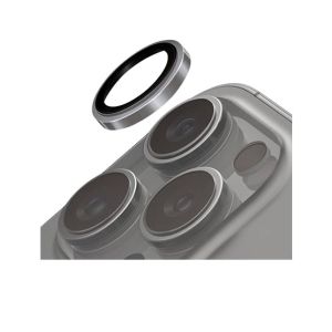 Uniq Optix Stainless Steel Camera Lens Protector For iPhone 16 Pro and 16 Pro Max Black