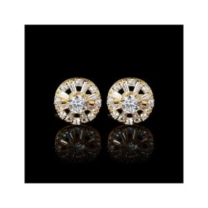 Cufflers Designer Champagne Round Diamond Cufflinks (3016-A)
