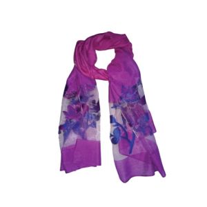 J&H Fancy Embroidered Scarf For Women Marjanda & Blue