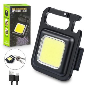 Muzamil Store Cob Rechargeable Keychain Mini Small Flashlight 
