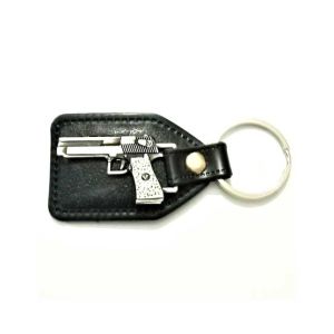 Kings Metallic Gun Leather Keychain (0371)