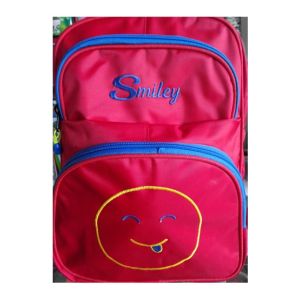 M Toys Embroidered Smiley Red Bag for Kids (TR17272023)