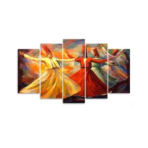 Maguari Sufism Oil Painting Medium Wall Frame 5 Pcs (0662)