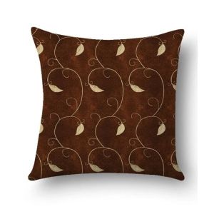 Maguari Taffeta Leafs Cushion Brown