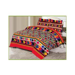Araaish King Size Cotton Bedsheet Set - 3 Pcs-Multicolor