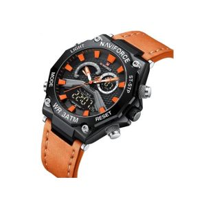Naviforce Dual Time Edition Watch For Men Brown (NF-9220-5)