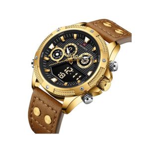 Naviforce Dual Time Exclusive Edition Watch For Men Brown (Nf-9224-3)