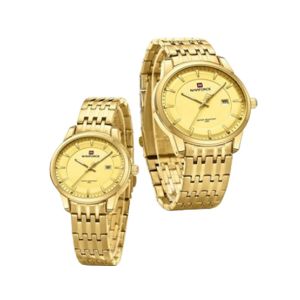 Naviforce Exclusive Date Edition Watch For Couples Gold (NF-9228-C-7)