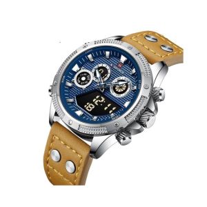 Naviforce Steel Dual Time Exclusive Watch For Men Brown (nf-9224-4)
