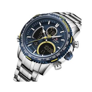NaviForce Dual Time Working Men’s Watch Silver (NF-9182-1)