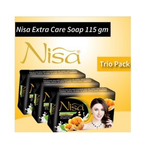 Nisa Extra Care Beauty Soap Black 115gm (Pack of 3)