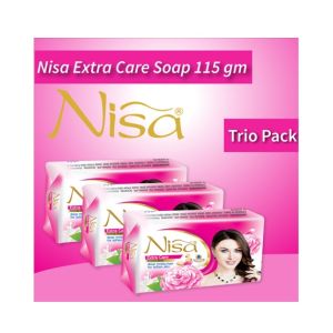 Nisa Extra Care Beauty Soap Pink 115gm (Pack of 3)