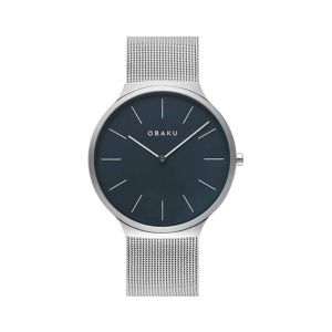 Obaku Ark Cyan Men's Watch Silver (V240GXCLMC)