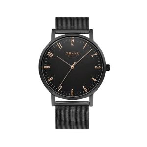 Obaku Brink Charcoal Watch For Men Black (V248GXBBMB)