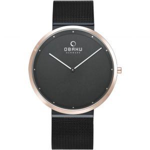 Obaku Analog Papir Night Watch For Men's Black (V230GXMBMB)