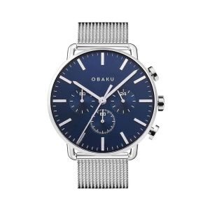 Obaku Havn-Cyan Watch For Men's Silver (V232GCCLMC)
