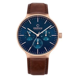Obaku Mos Amber Watch For Men's Dark Brown (V229GMVLRN)