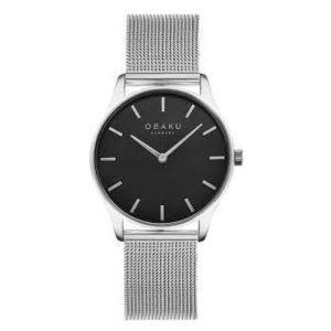 Obaku Tang Lille Onyx Watch For Women's Silver (V260GXVLML)