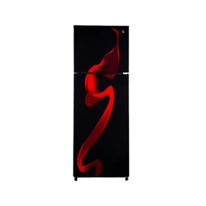 PEL Curved Glass Door Freezer-on-Top Refrigerator 13 cu ft (PRCGD-21960)-Red Blaze