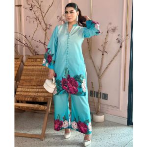 Pista Collection Stitching And Dori Pipping 2 Piece Suit For Women-Sky Blue-Medium
