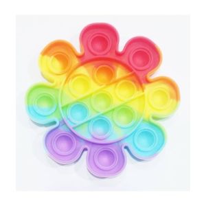 Planet X Pop Bubble Fidget Spinner Pop It Rainbow Flower Silicone Toy (PX-11143)