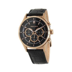 Police Leather Strap Men's Watch Black (15001JSR/02)