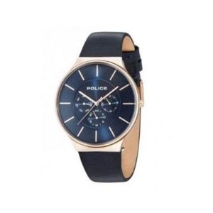 Police Leather Strap Watch For Men Dark Blue (15044JS/03)