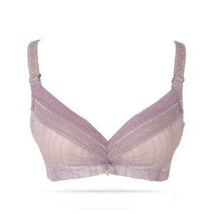 Purple Bag Fancy Lace Light Padded Wireless Full Supported Bra Purple (0058)