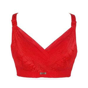 Purple Bag Fancy Lace Non Padded Wireless Bra Red (0037)