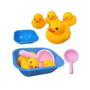Planet X Rubber Duck With Tub and strainer Set For Kids (PX-12065)