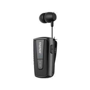 Faster R12 Pro Retractable Bluetooth Headset Clip-On Earbuds Hands-Free With Microphone