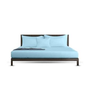 Rainbow Linen Bed Sheet Set King Size Light Blue (Pack Of 3)